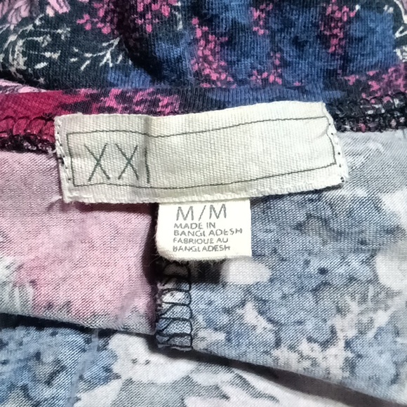 XXI Forever21 Floral Print Women's Mini Dress Sz M Stretchy Blue Pink - Picture 5 of 7